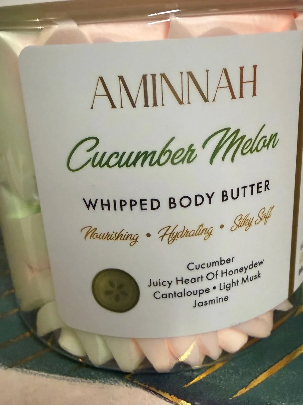 Aminnah Cucumber Melon Whipped Body Butter 8 oz New